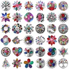 6 шт.лот красочные 18 мм защелки ювелирные изделия высокое качество горный хрусталь цветок металлические кнопки DIY Подвески пуговицы ювелирные изделия