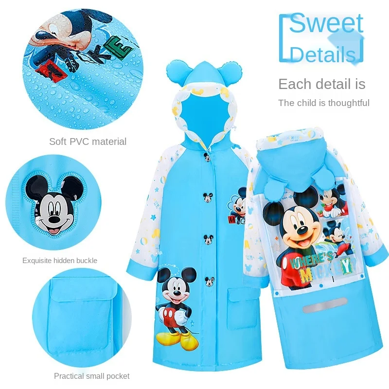 Детский плащ Минни Микки Маус милый непроницаемый детский пончо для мальчиков и