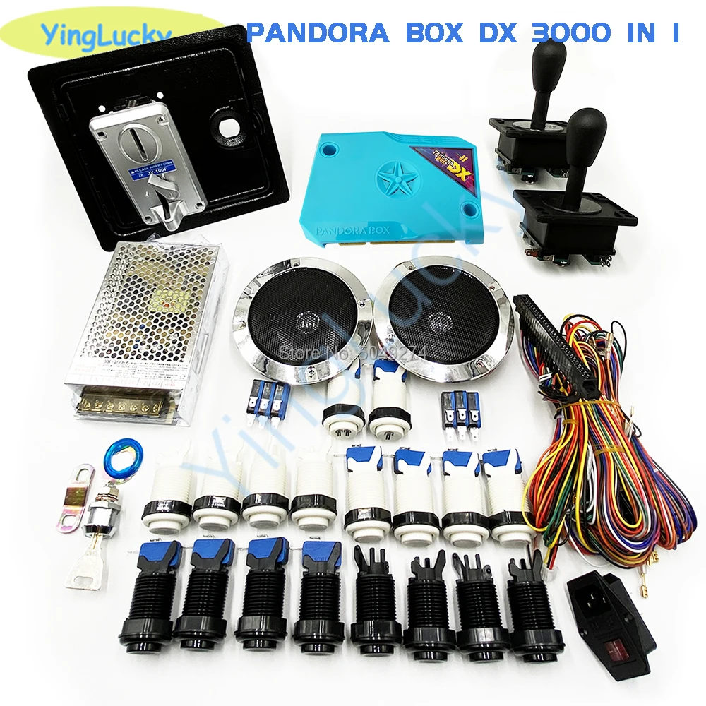 Free shipping pandora box 3D DX 3000 IN 1 DIY ARCADE KIT+power supply+jamma cable+American joystick buttons doll door | Спорт и