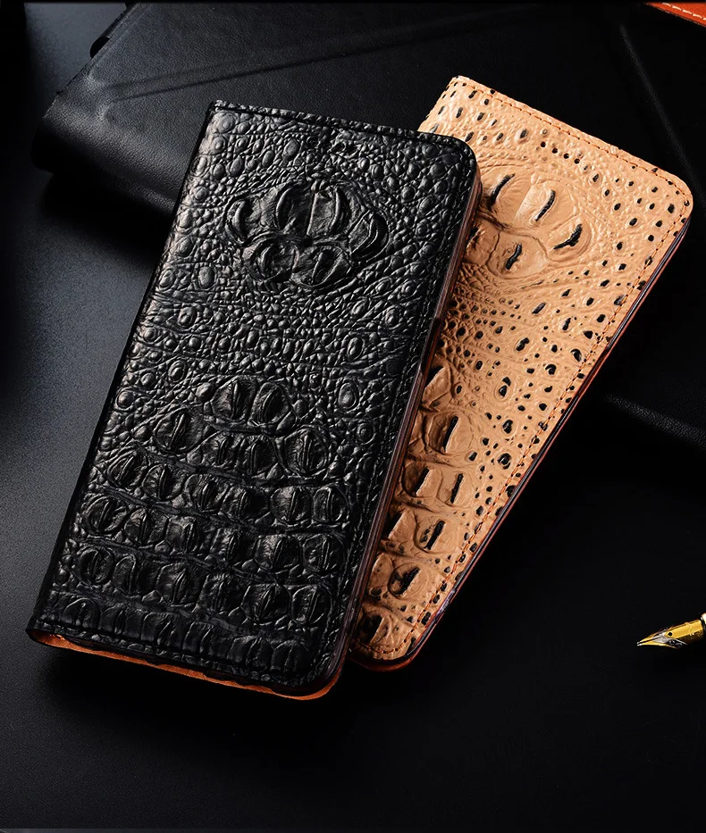 Для Moto P40 чехол с крокодиловым узором Флип из натуральной кожи Мягкая силиконовая задняя крышка для Motorola one vision Coque