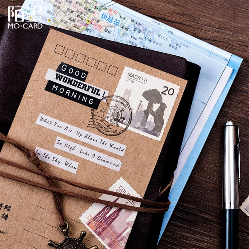 46 шт./кор. винтажные стикеры в разные страны оформление интерфейса сделай