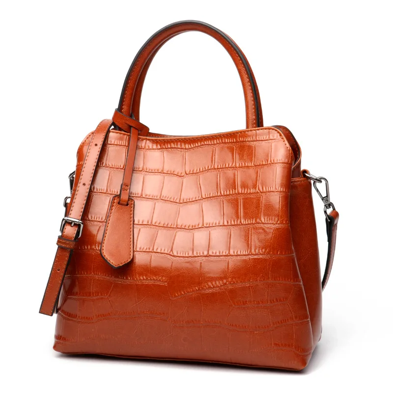 

ICEV new fashion casual soft genuine leather women's handbags large capacity tote cowhide messenger bag ladies office clutch sac