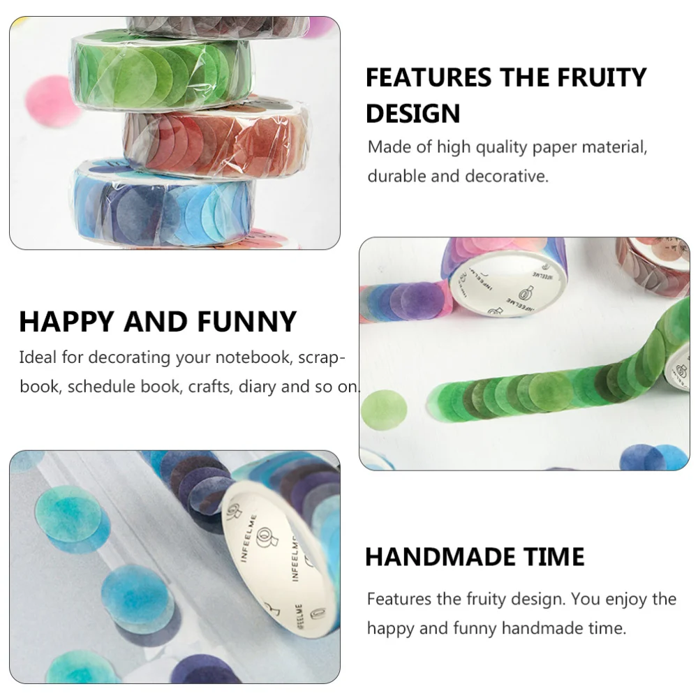 

7 Rolls Scrapbook Stickers Notebook Tapes Fruity Book Decals (Random Style)