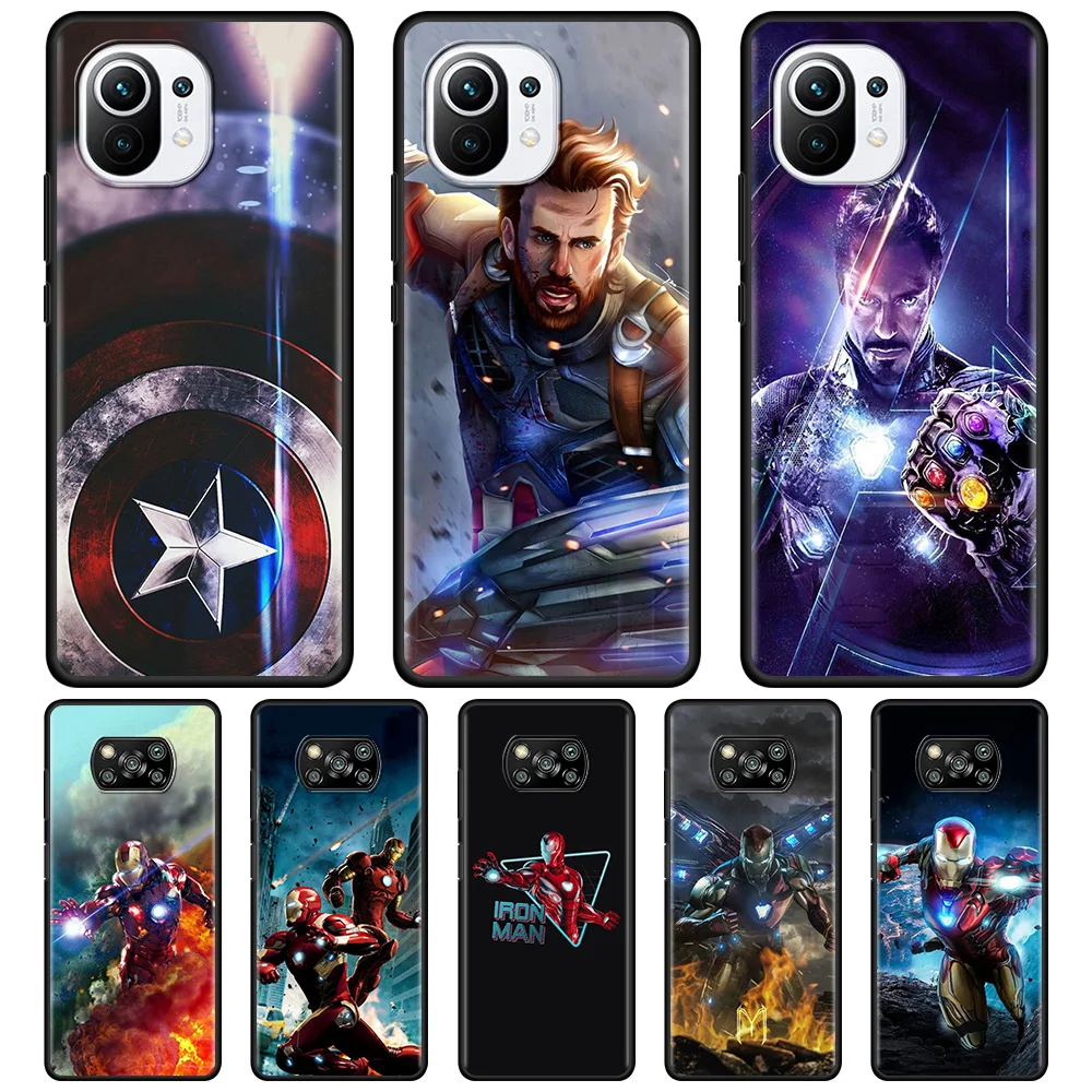 

Iron Man Marvel Avengers Phone Case For Xiaomi Poco X3 NFC F3 GT M3 pro Pocophone F1 Civi 10T 11T Pro Note 10 11 Lite 9T Cover