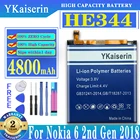 100% новый HE344 HE345 HE353 4800 мАч аккумулятор HE 345 для Nokia 6 Nokia6 2-го поколения 2018 для Nokia 6,1 батареи аккумулятор + трек-код