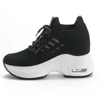 Женские кроссовки на танкетке, винтажные повседневные Прогулочные кроссовки на платформе и высоком каблуке, Вулканизированная подошва, 2021