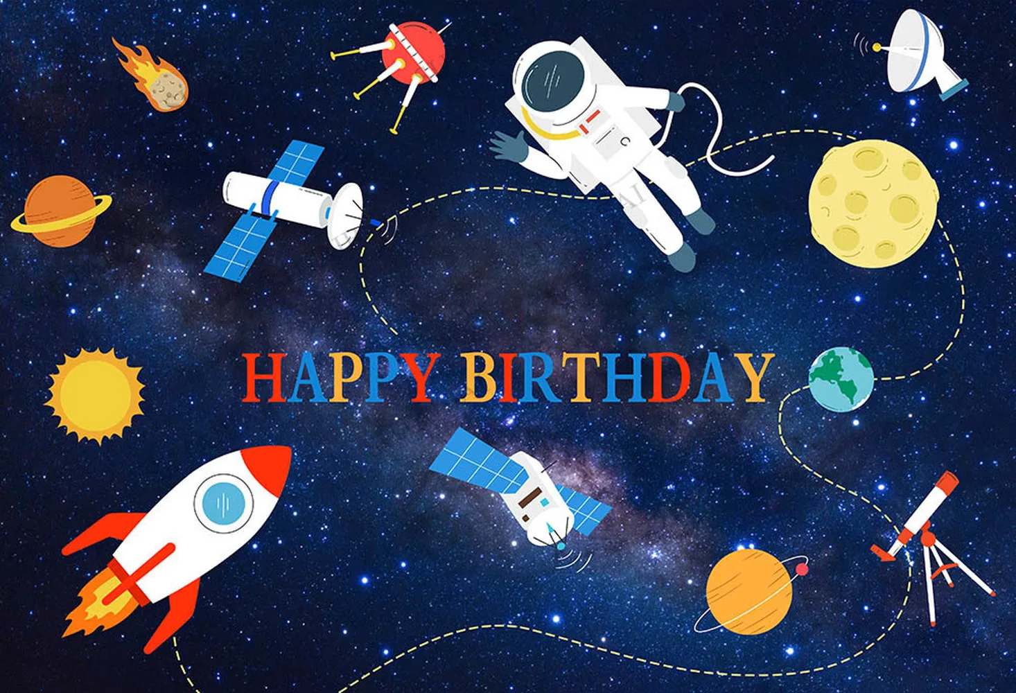 

Space Galaxy Globe Star Starry Backdrop Boys Baby Birthday Photocall Photozone Photography Background Studio Custom Vinyl