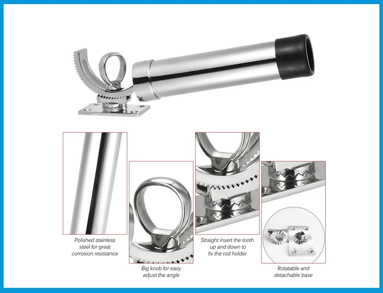 2 шт./лот регулируемый съемный держатель для удочки из нержавеющей стали 316|Зажимы