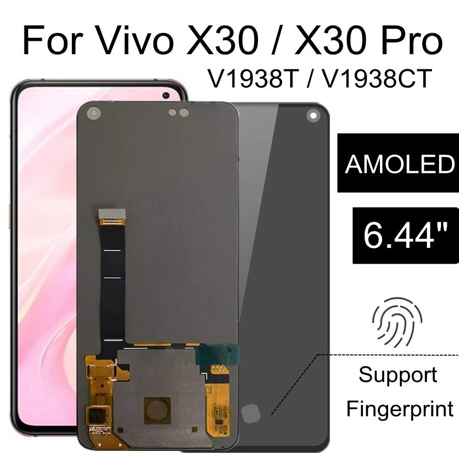 

6.44" AMOLED For VIVO X30 5G LCD Display Touch Screen Assembly Replacement Accessory For VIVO X30 Pro V1938CT V1938T LCD