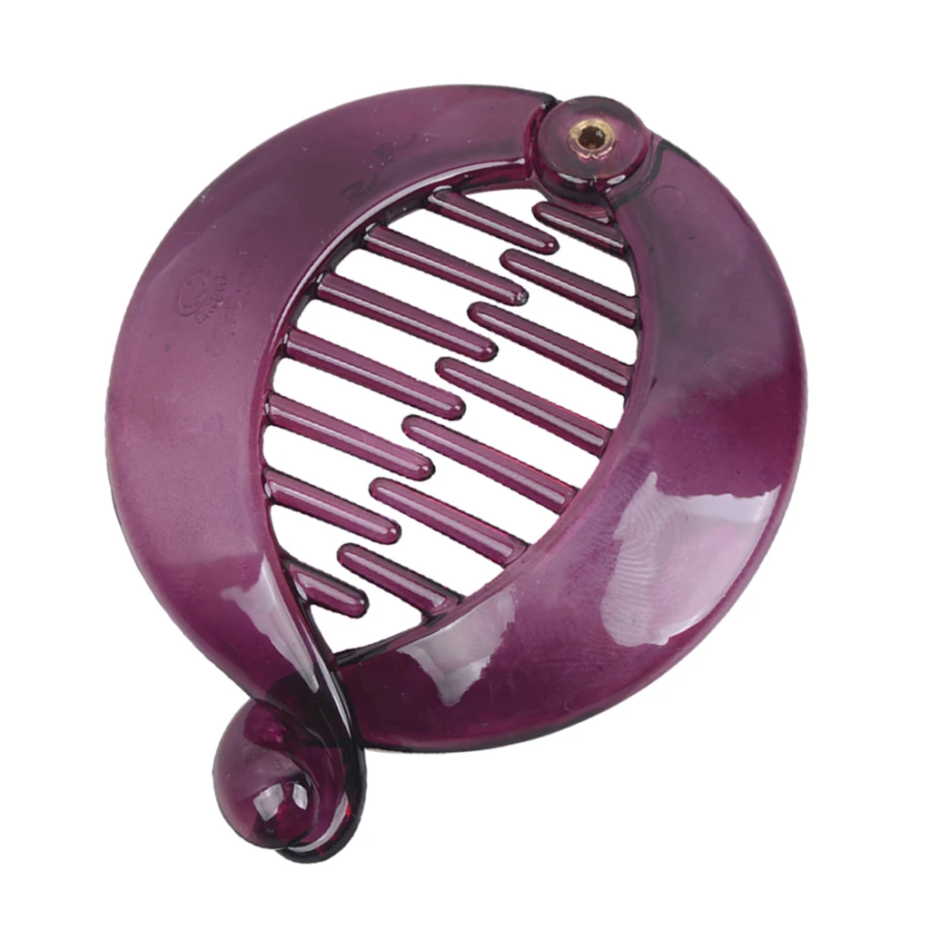 

Women Banana Clip Hair Comb Round Ponytail Holder Interlocking Banana Combs