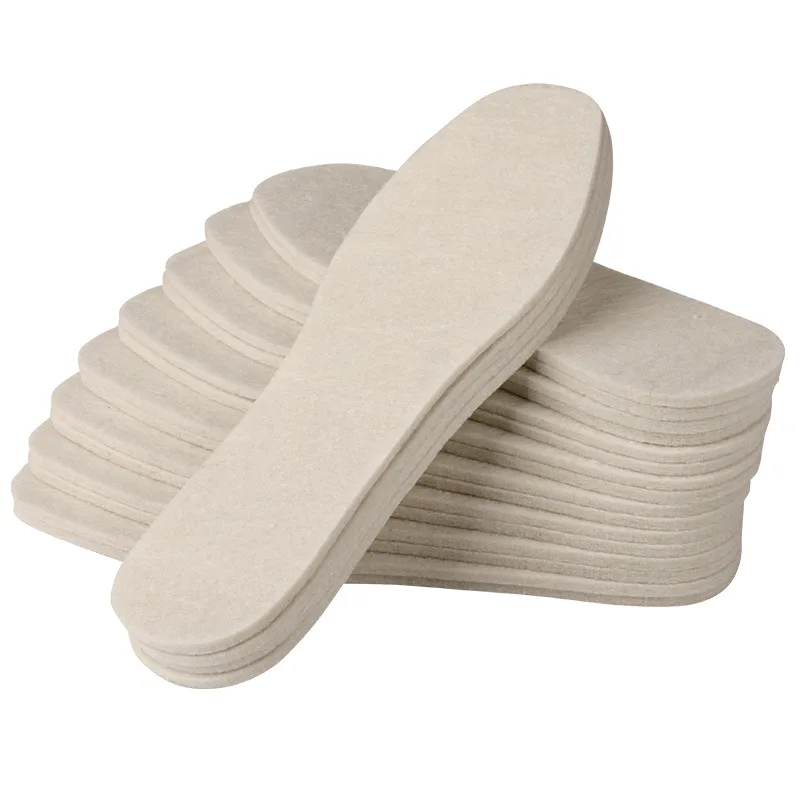 Wool Felt Insole Thickening Soft Plus Plush Breathable Men Women Cotton Warm Insoles Shoe Pad