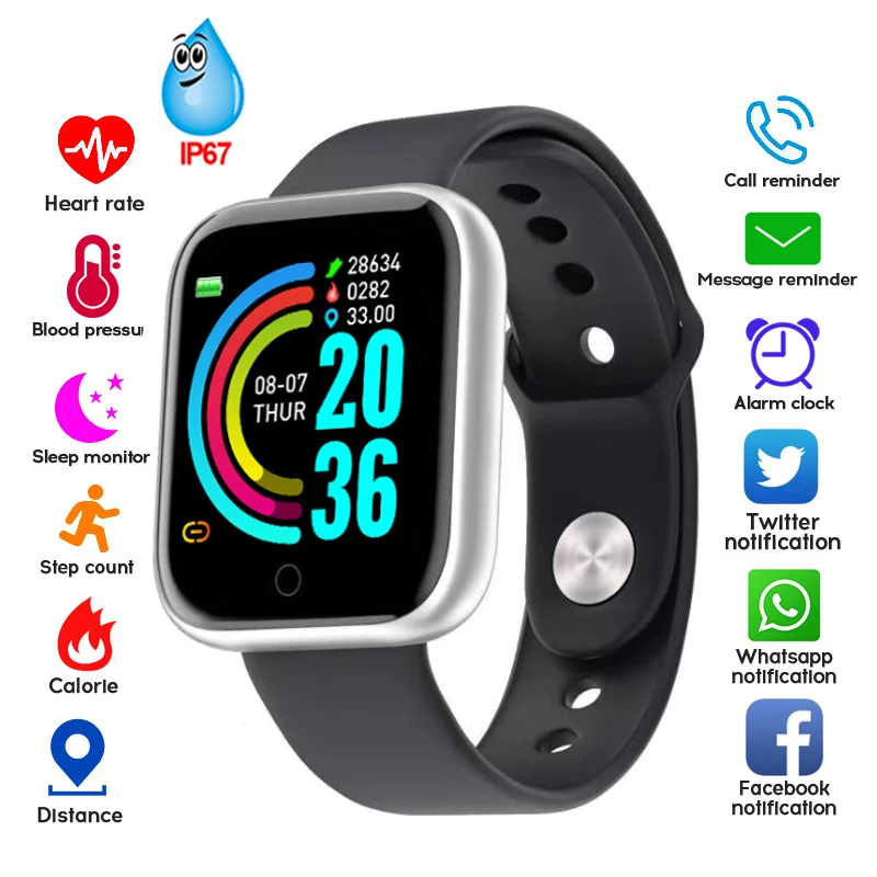 Смарт часы для мужчин женщин водонепроницаемый фитнес трекер с монитором