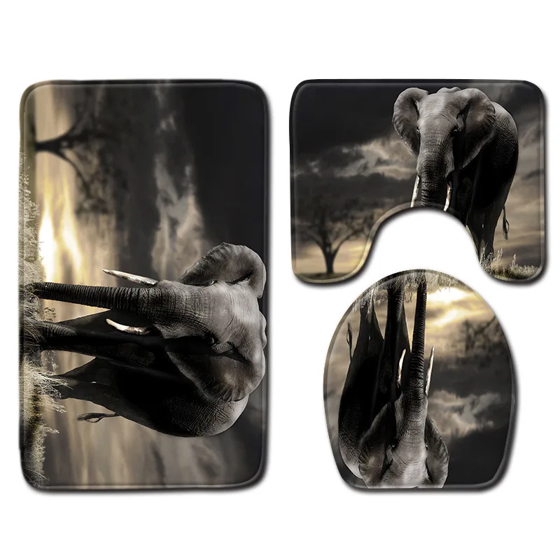 Коврик для ванной из микрофибры с рисунком слона Нескользящие коврики