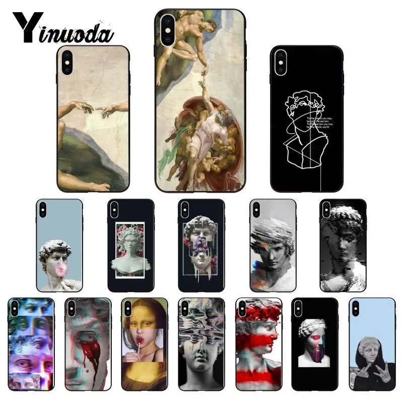 Yinuoda Mona Lisa Art David line чехол для телефона iPhone X XS MAX 6 6S 7 7plus 8 8Plus 5 5S XR 11 pro max | Мобильные
