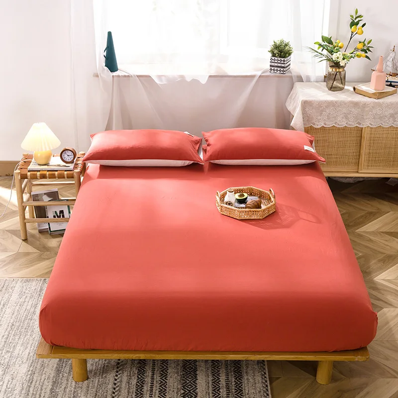 New Product Washed Cotton Bed Sheet Dyeing Soft High Quality For Child And Adult With Elastic Band Home Textile | Дом и сад