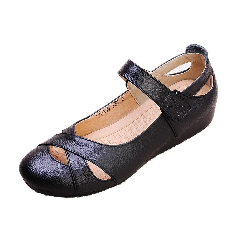 Сандалии женские с открытым носком дышащие босоножки на плоской подошве большие