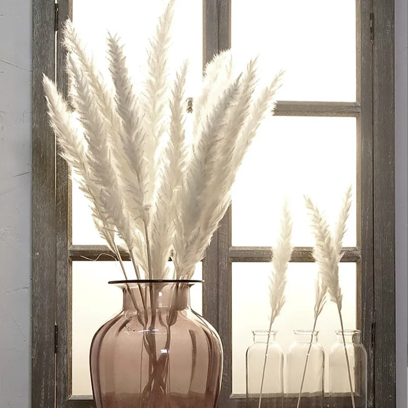 

15 Pc Natural Dry Reed Grass Artificial Dried Plant Home Wedding Bouquet Party Christmas Decor Plants Fake Flower