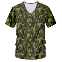 ogkb men%e2%80%99s 3d print camouflage shirt short sleeve v neck t shirt casual streetwear outdoor camo tees oversize wholesale clothing