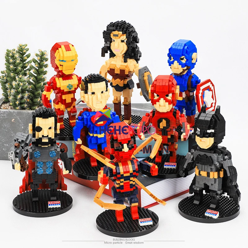 

14cm Tall RVG Alliance Movie Block Cartoon Diy Mini Bricks Model Small Building Blocks Toy Great Gift New Hero Design Toy
