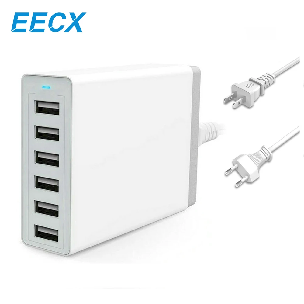 

Multi USB Charger 6 Port Home Charger 50W Charging Station 5V 10A Smart charger For iPhone samsung huawei Multi Charger