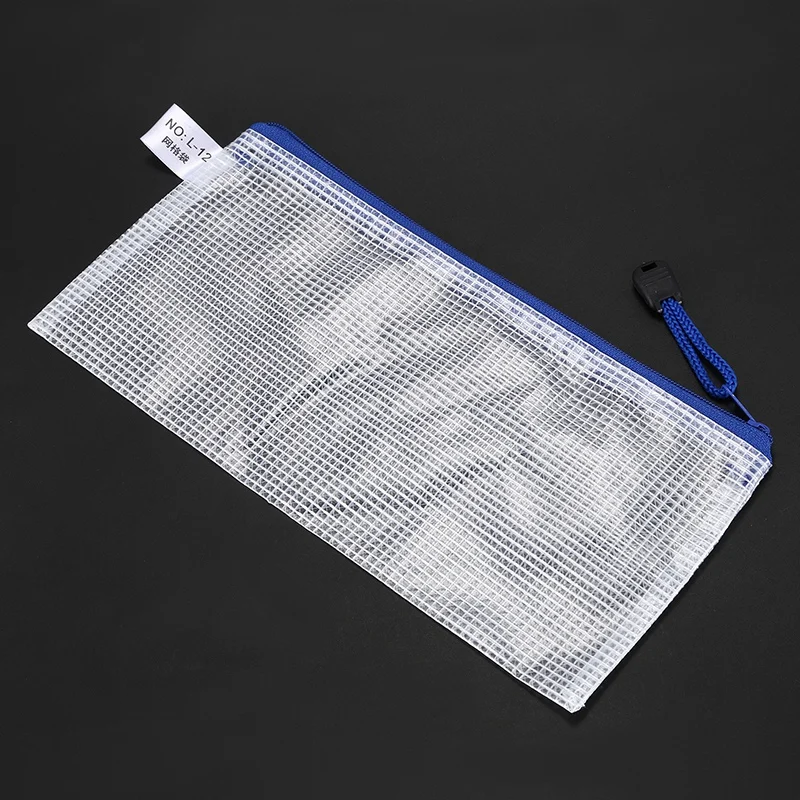 Синий белый сетчатый внутренний держатель на молнии 210 мм x 110 для бумаги A6|Папка