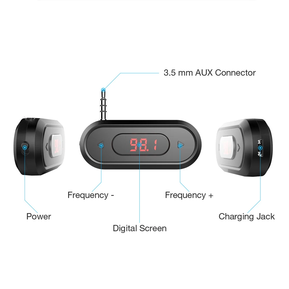 Radio Adapter Handsfree Devices Wireless Modulator FM Transmitter Accessories Auto Audio Kit LCD Display Smart Phone Call |