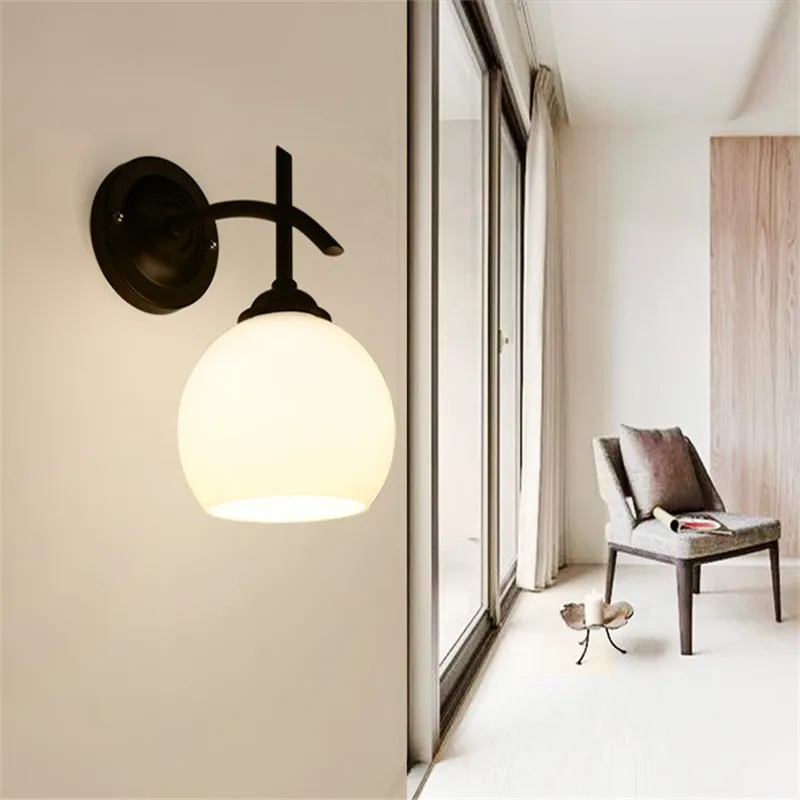 Новая настенная светодиодная стеклянная прикроватная лампа для спальни