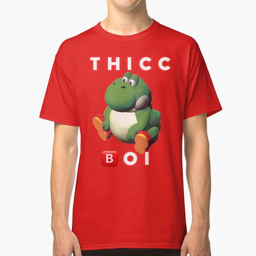 Красный Fat Yoshi Thicc футболка yoshi meme thicc boi fat yoshi большая Йоши Марио игры видеоигры - Цвет: Красный