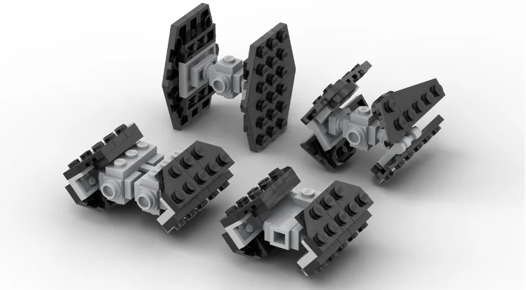 

2021 Interstellar small particle building block MOC Empire TIE fighter Mini DIY assembled children's educational toy model gift