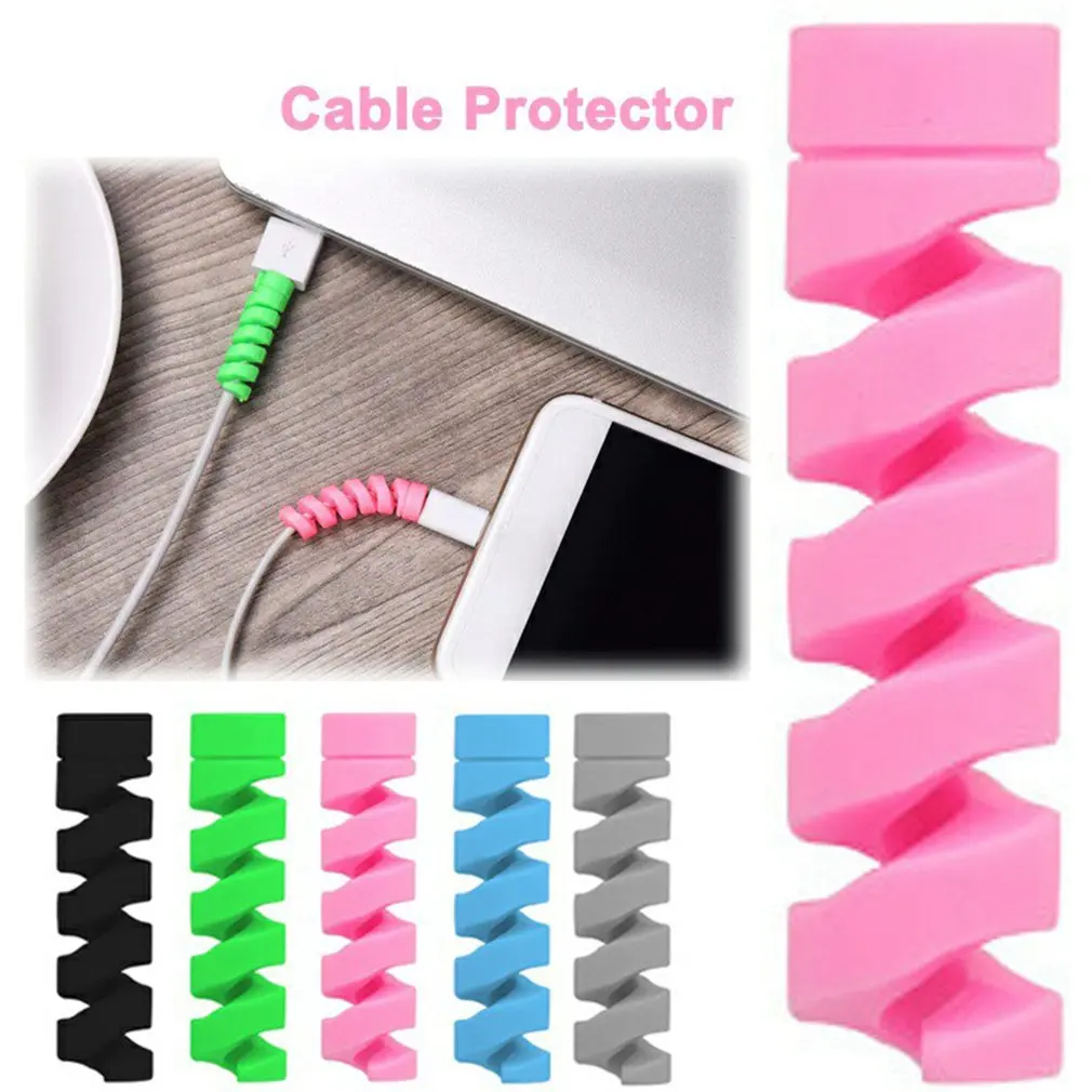 

10 Pcs Charging Cable Protector Winder Wire Cord Saver For Apple iPhone USB Charger Cable Cord Spiral USB Free shipping