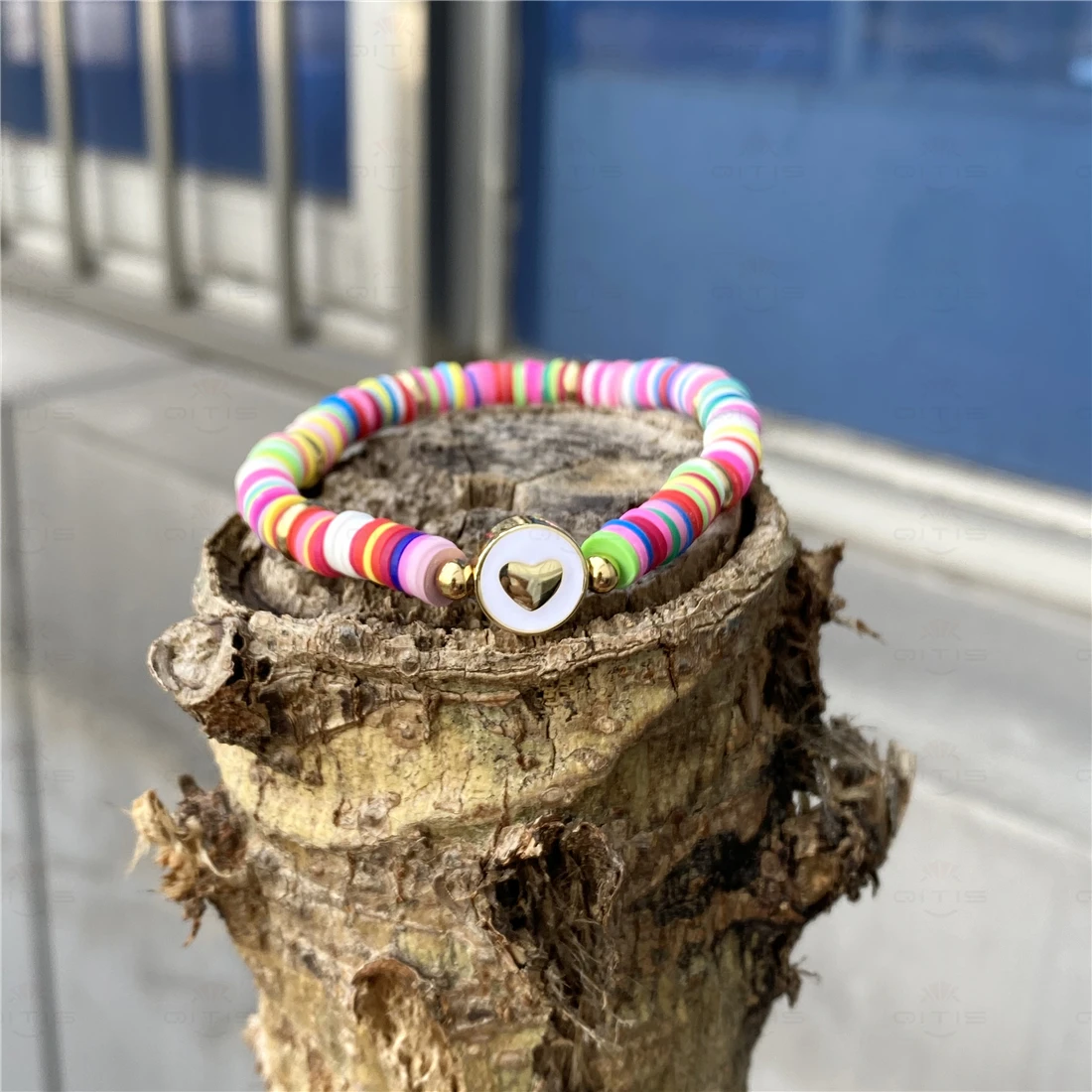 

Lovely Star/moon/palm/heart Pendant Charm Bracelet for Women 6MM Polymer Clay Bracelet Mixed Color Popular Wristband Jewelry