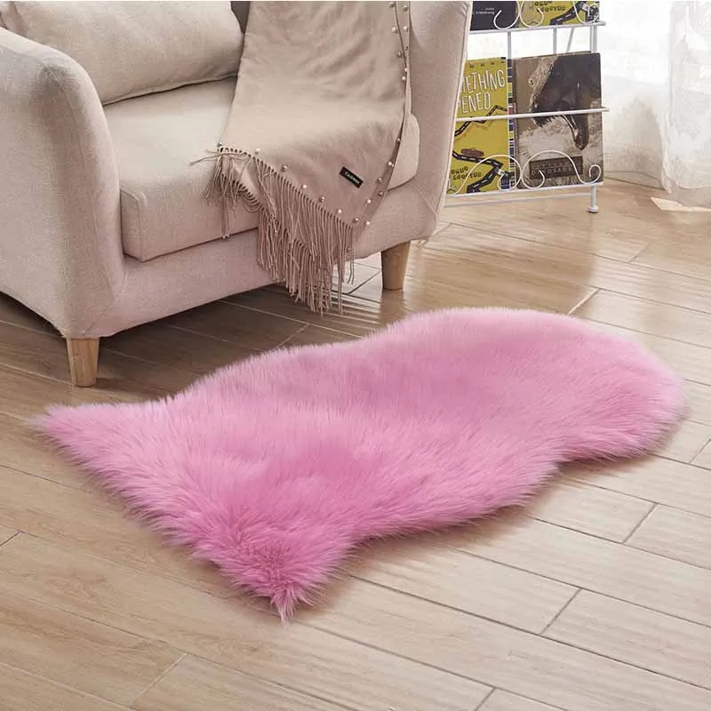 

Hairy Rug Carpet For Living Room Solid Color Long Plush Large Area Rug for Bedroom Decoration Faux Fur Rugs Bedside Floor Carpet