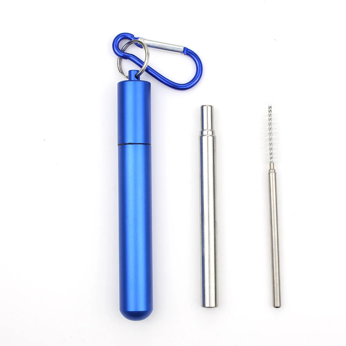 

Telescopic Reusable Straws Cleaning Brush Metal Straw Party Tool Portable Stainless Steel Drinking Straw With Travel Case