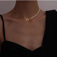 choker necklaces for women neck chain female jewelry free shipping wholesale gift rice bead natural pearls ot clasp aesthetic