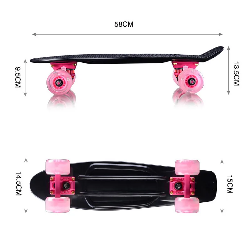 

Flash Wheel Mini Cruiser Skateboard Kids Children Fish Board Retro Penny Scooter Skate Board Truck Bearing Boy Girl Fish Boards