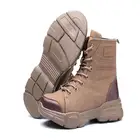 Мужские защитные ботинки, удобные дышащие ботинки со стальным носком, защита от ударов и ударов, с аккуратным верхом, защитная Рабочая обувь