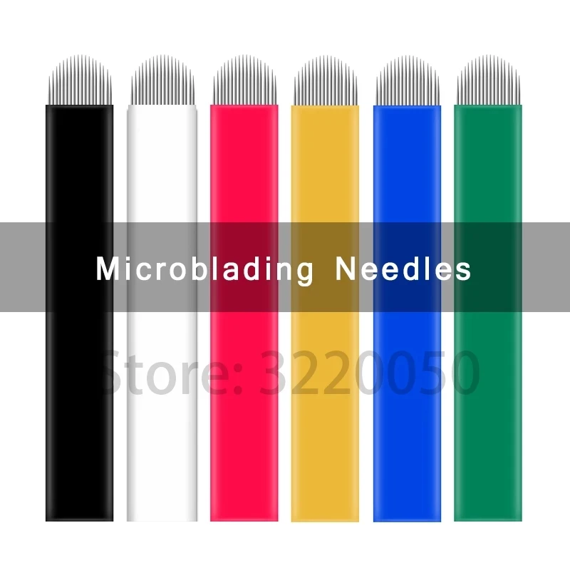 

Wholesale 500PCS 0.16mm 500 pcs Microblading Needle 12 Pin Lamina Tebori Black 18 U Microblading for Permanent Makeup Supplies