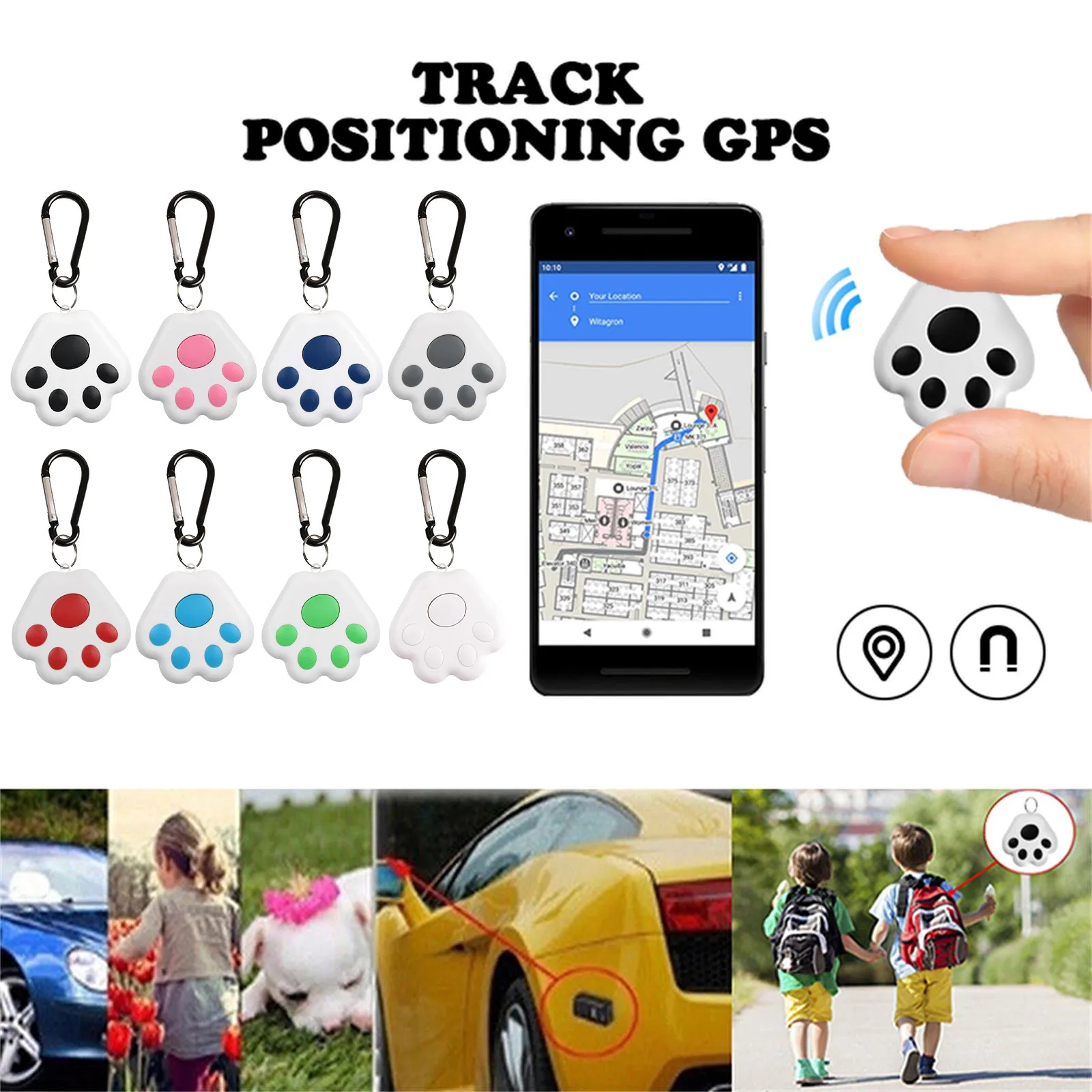Умный GPS-трекер мини-устройство для поиска ключей с функцией Bluetooth датчиком