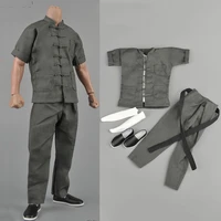 in stock 16 zytoys zy5048 kung fu suit short sleeve vest pants blet socks shoes gray tang suit fit 12 action figure