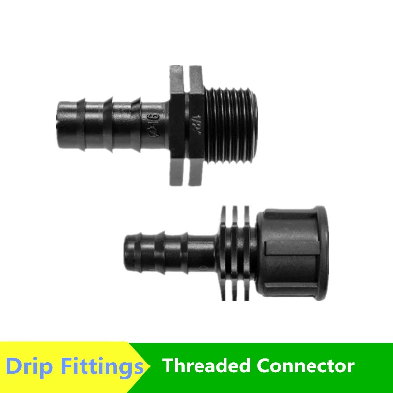 

1/2"3/4" Male x 16mm 20mm Barb Connector Thread Adapter Poly Hose Barbed Fitting Dripline Tubing Drip Fittings