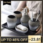 Держатель для зубной щетки дозатор для мыла эмульсионная Бутылка Чашка для полоскания рта ретро ручная работа керамические аксессуары для ванной комнаты Набор для хранения ванной комнаты