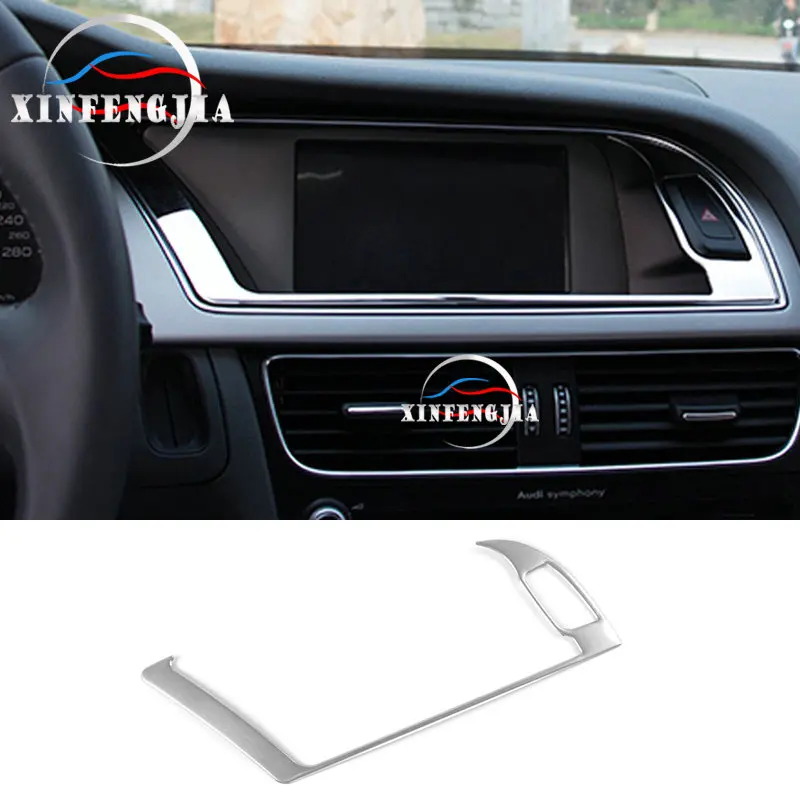

For Audi A5 A4 09-16 Stainless Center GPS Navigator Decorator Frame Cover Trim
