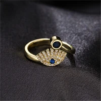 adjustable blue eye demon rings minimalist female golden opening rings for women fashion jewelry luxury