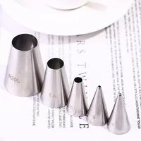 5pcs round stainless steel piping tips cake pastry cookie cream nozzles icing piping cake decorating tools pastry nozzle