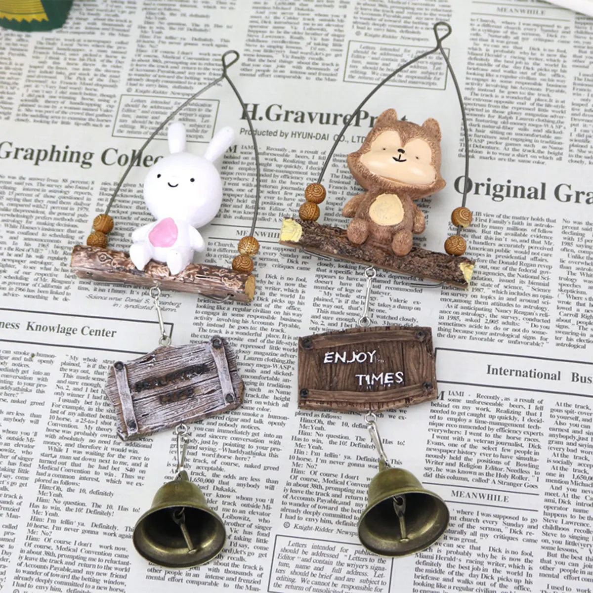 1 шт. Мультяшные колокольчики в виде ветряных колокольчиков из смолы настенные