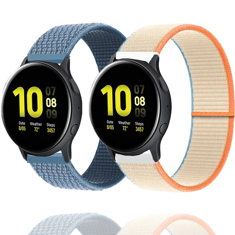 

20mm 22mm Bracelet for Samsung Galaxy Watch Active 2 Strap 40mm 44mm Active correa Nylon Loop Watchband Gear S3 Watch 3 45/41mm