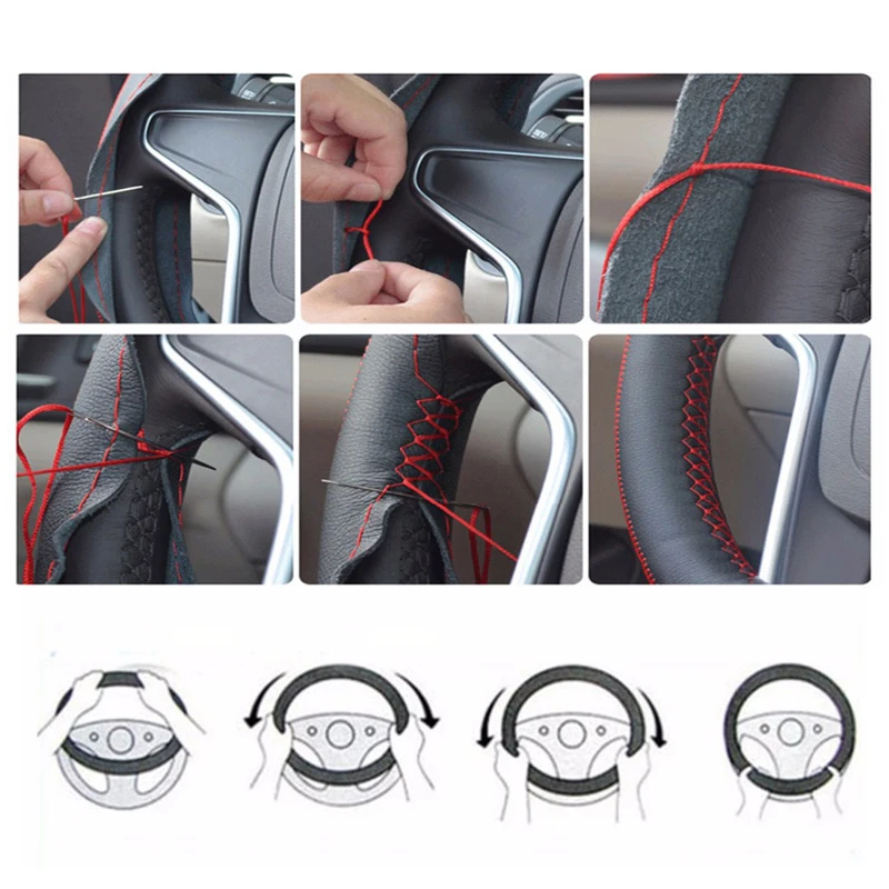 Верх из натуральной кожи чехол рулевого колеса автомобиля дышащая с