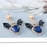 2022 new bat rhinestone dangle earrings high quality statement fashion crystal earrings for women jewelry party gift