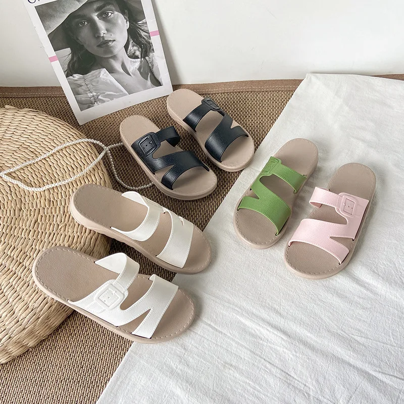 

Ladies' New Slippers Summer Fashion All-match Flip-flops All-match Vacation and Leisure Beach Sandals That Can Be Wet