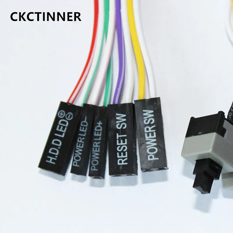 

55 см тонкий ATX компьютерный кабель питания для материнской платы оригинальный вкл/выкл/перезапуск светодиодный светильник кой переключатель сброса питания кнопочный переключатель